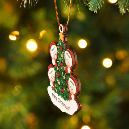 4 Names-Personalised Christmas Tree Ornament-Festive Holiday Decoration for Family | Jessemade