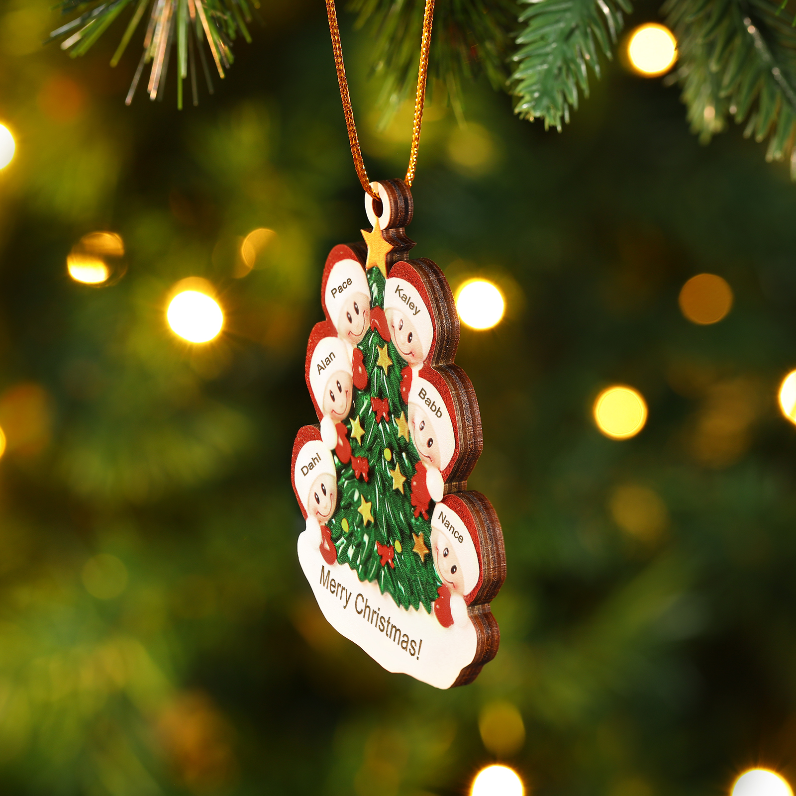 6 Names-Personalised Christmas Tree Ornament-Festive Holiday Decoration for Family | Jessemade
