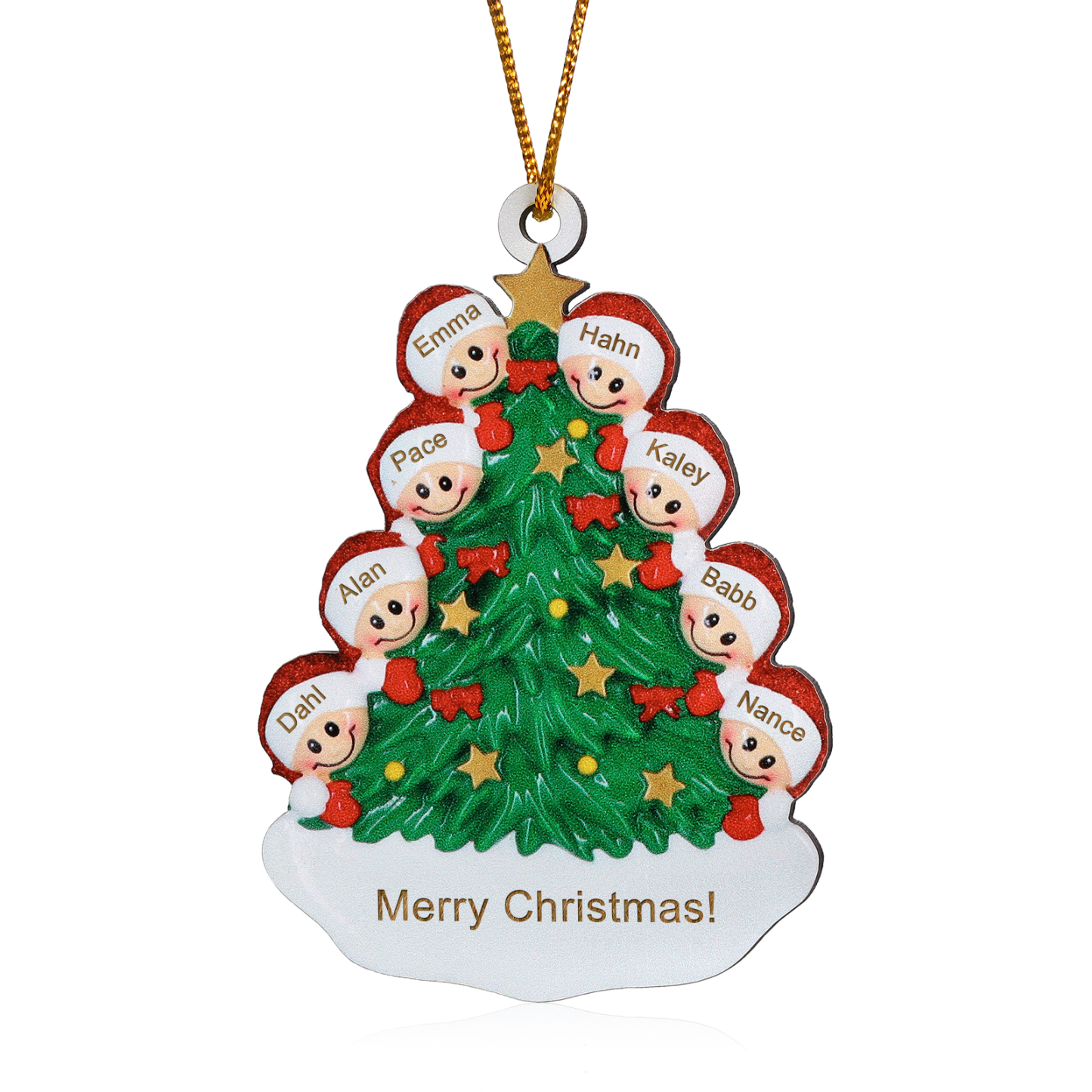 8 Names-Personalised Christmas Tree Ornament-Festive Holiday Decoration for Family | Jessemade