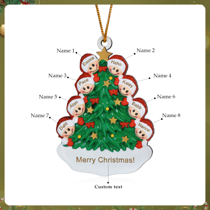 8 Names-Personalised Christmas Tree Ornament-Festive Holiday Decoration for Family | Jessemade