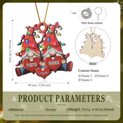 Personalised Santa Claus Christmas Ornament with Custom 3-7 Names Family Christmas Gift | Jessemade