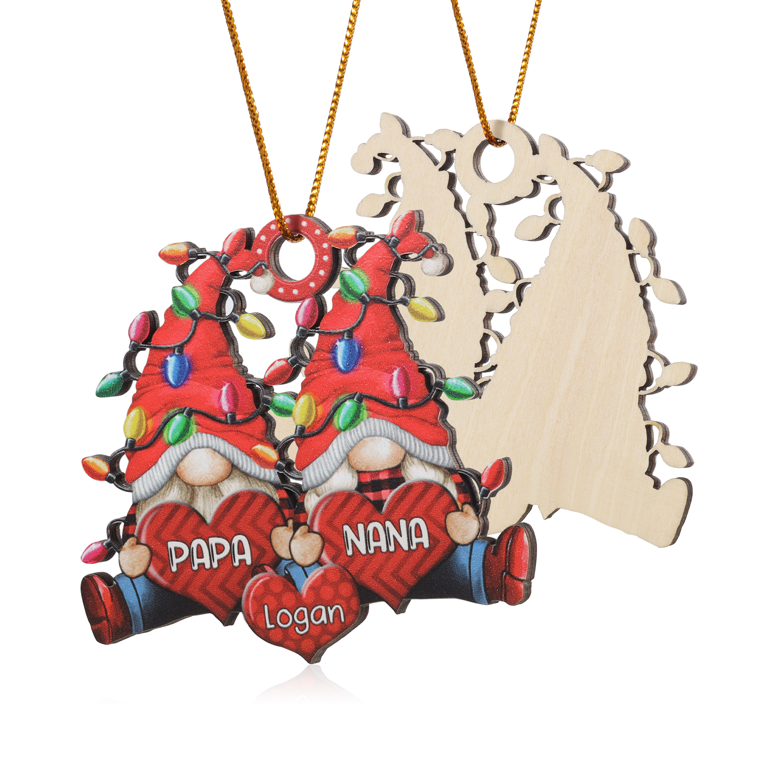 Personalised Santa Claus Christmas Ornament with Custom 3-7 Names Family Christmas Gift | Jessemade