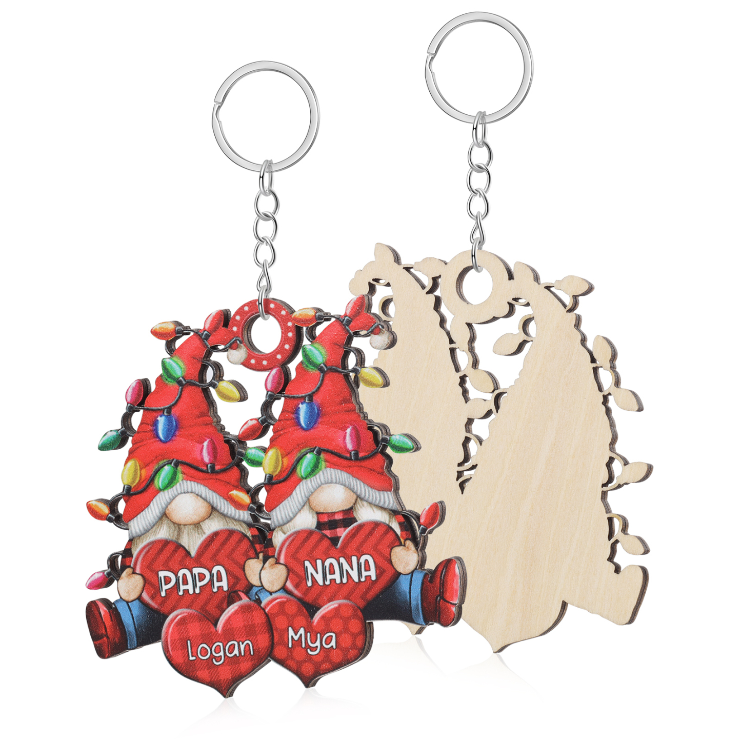 Personalised Santa Claus Christmas Ornament with Custom 3-7 Names Family Christmas Gift | Jessemade