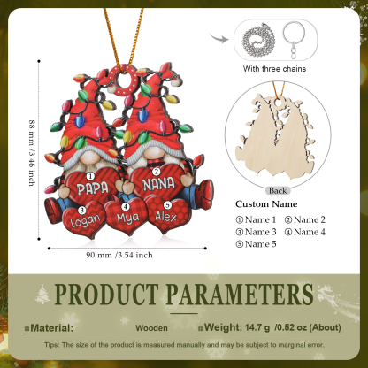 Personalised Santa Claus Christmas Ornament with Custom 3-7 Names Family Christmas Gift | Jessemade