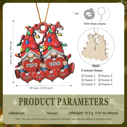 Personalised Santa Claus Christmas Ornament with Custom 3-7 Names Family Christmas Gift | Jessemade