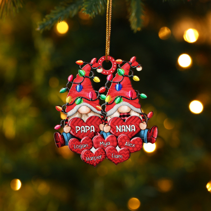 Personalised Santa Claus Christmas Ornament with Custom 3-7 Names Family Christmas Gift | Jessemade