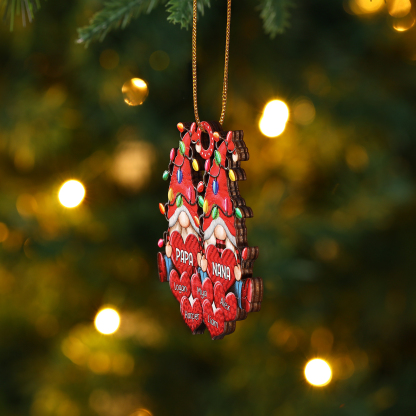 Personalised Santa Claus Christmas Ornament with Custom 3-7 Names Family Christmas Gift | Jessemade