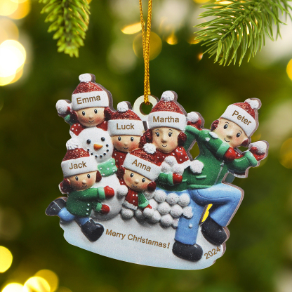 Personalised Family Christmas Ornament Custom 3-5 Names & 1 Year & 1Text Wooden Ornament Family Christmas Gift | Jessemade