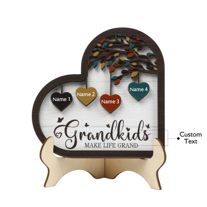 Personalised Family Tree Wooden Ornament – Custom 2-10 Names Home Decoration for Family | Jessmade