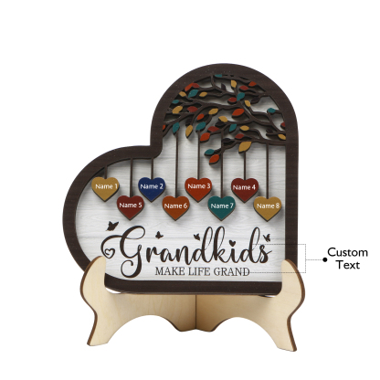 Personalised Family Tree Wooden Ornament – Custom 2-10 Names Home Decoration for Family | Jessmade