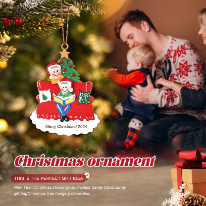 Personalized Wooden Christmas Ornament – Family Tree with 2-5 Names & Text & Year Christmas Gift for Family | Jessemade