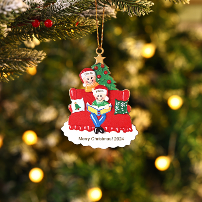Personalized Wooden Christmas Ornament – Family Tree with 2-5 Names &