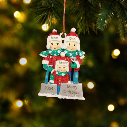 Personalised Christmas Ornament with Custom 3-6 Names & 1 Year & 1 Text Family Christmas Gift | Jessemade