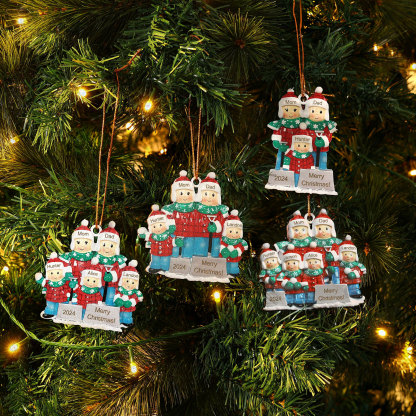 Personalised Christmas Ornament with Custom 3-6 Names & 1 Year & 1 Text Family Christmas Gift | Jessemade