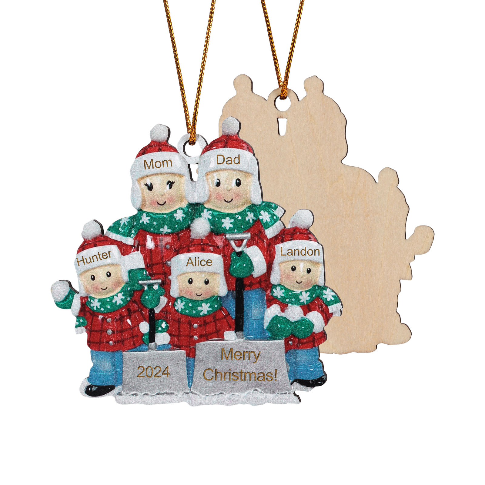 Personalised Christmas Ornament with Custom 3-6 Names & 1 Year & 1 Text Family Christmas Gift | Jessemade
