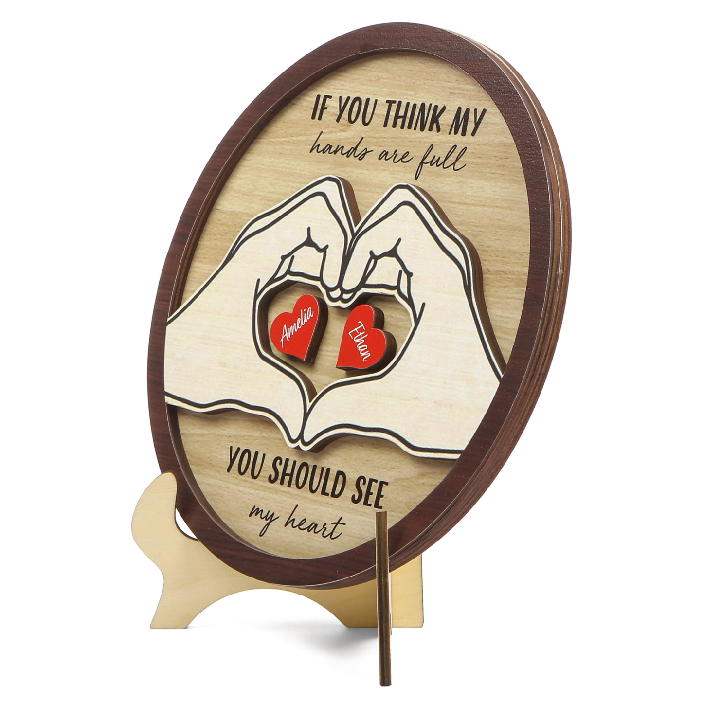 Personalized Home Frame Wooden Ornaments Custom 2-5 Names & 2 Text Ornaments Gift For Family| Jessmade