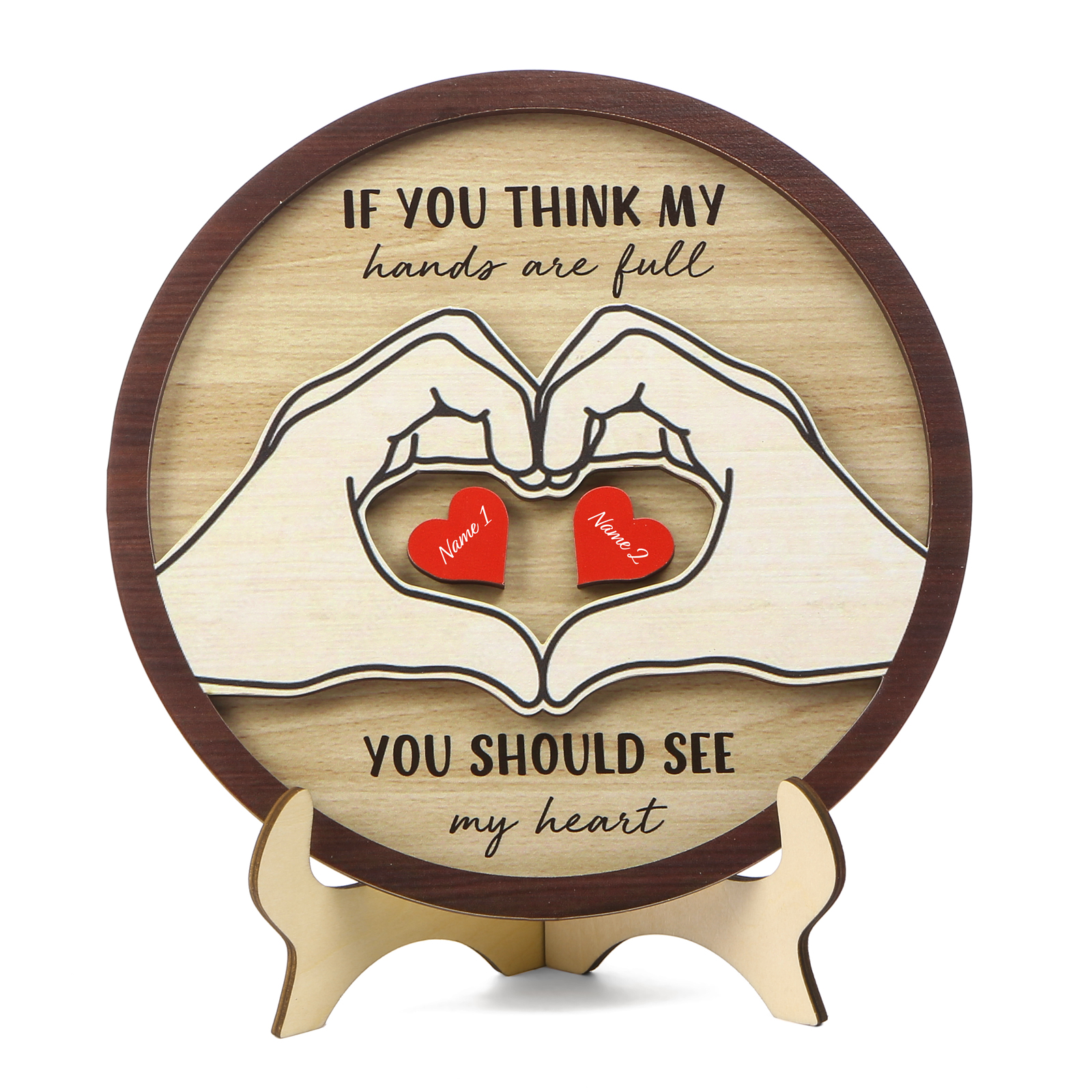 Personalized Home Frame Wooden Ornaments Custom 2-5 Names & 2 Text Ornaments Gift For Family| Jessmade