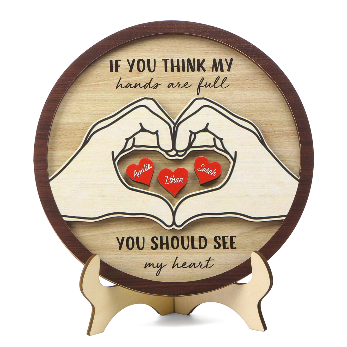 Personalized Home Frame Wooden Ornaments Custom 2-5 Names & 2 Text Ornaments Gift For Family| Jessmade