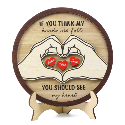 Personalized Home Frame Wooden Ornaments Custom 2-5 Names & 2 Text Ornaments Gift For Family| Jessmade