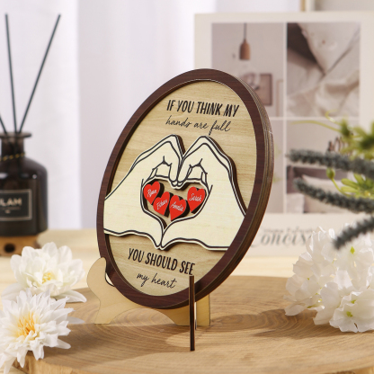 Personalized Home Frame Wooden Ornaments Custom 2-5 Names & 2 Text Ornaments Gift For Family| Jessmade