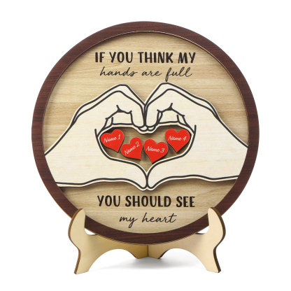 Personalized Home Frame Wooden Ornaments Custom 2-5 Names & 2 Text Ornaments Gift For Family| Jessmade