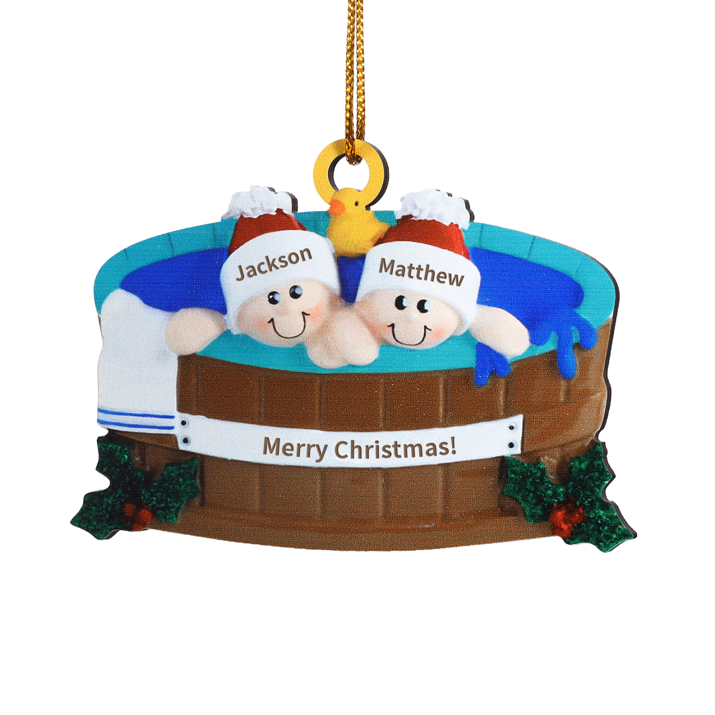 Personalized Wooden Family Christmas Hanging Ornament with Custom 2-6 Names & 1 Text Christmas Gift for Family | Jessemade