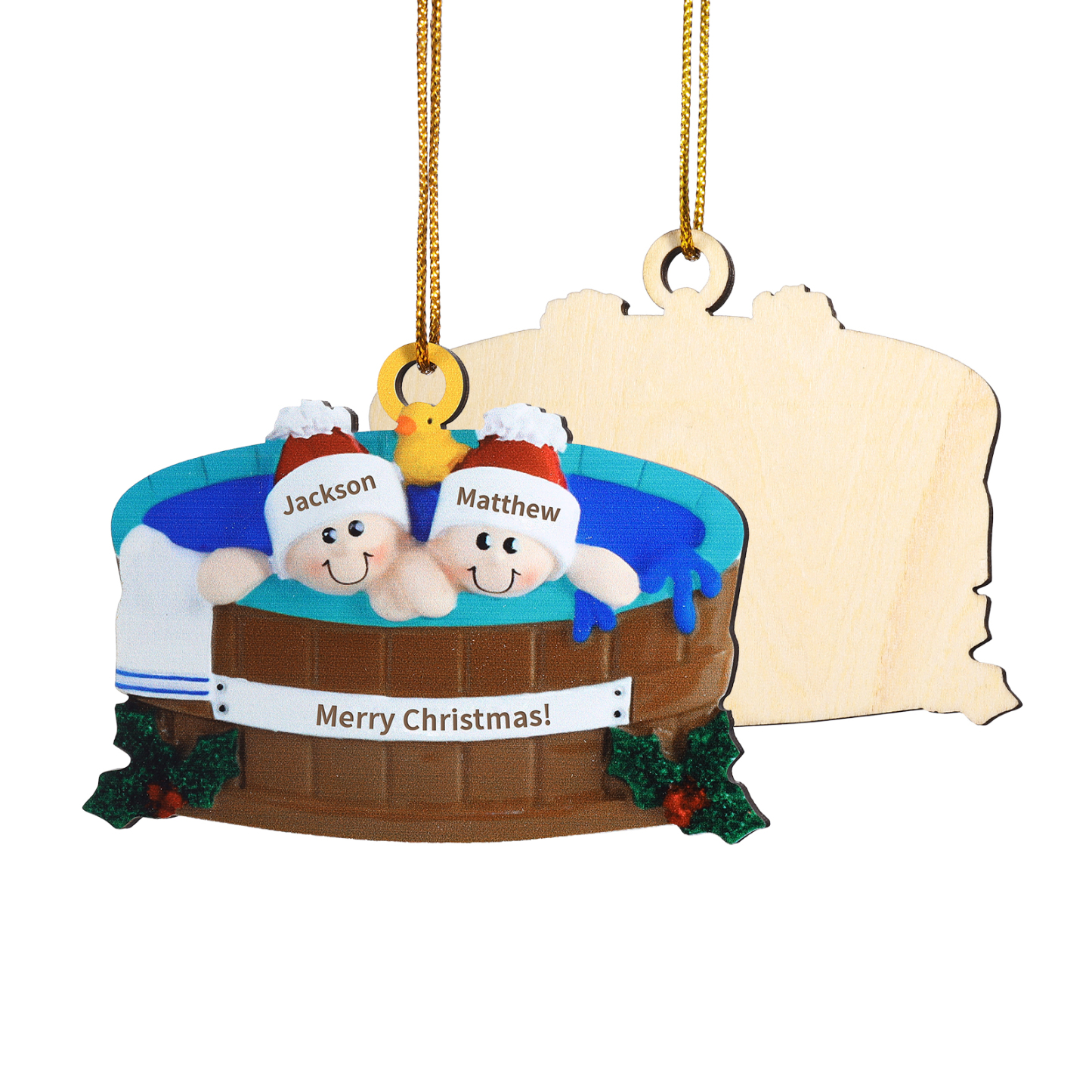Personalized Wooden Family Christmas Hanging Ornament with Custom 2-6 Names & 1 Text Christmas Gift for Family | Jessemade