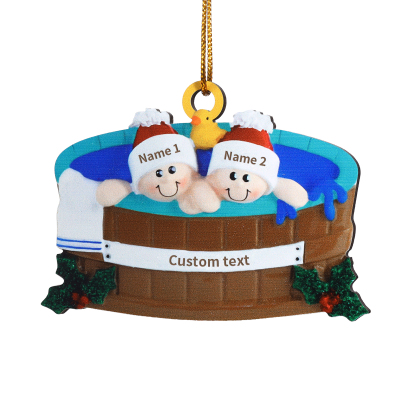 Personalized Wooden Family Christmas Hanging Ornament with Custom 2-6 Names & 1 Text Christmas Gift for Family | Jessemade