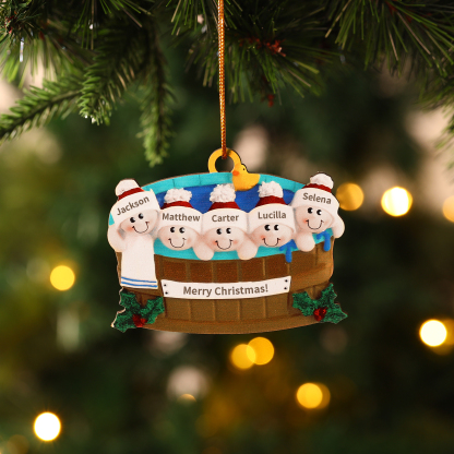 Personalized Wooden Family Christmas Hanging Ornament with Custom 2-6 Names & 1 Text Christmas Gift for Family | Jessemade