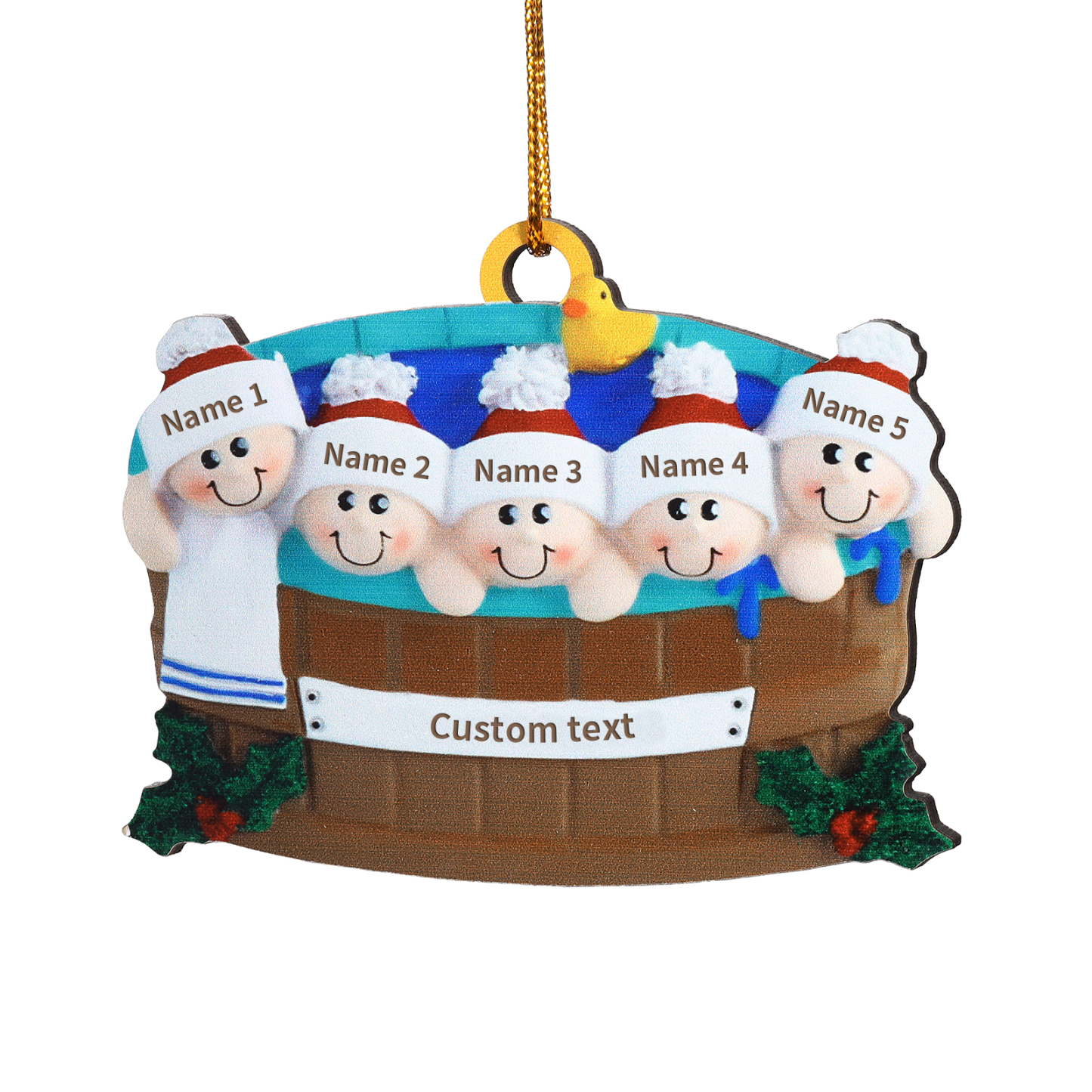 Personalized Wooden Family Christmas Hanging Ornament with Custom 2-6 Names & 1 Text Christmas Gift for Family | Jessemade