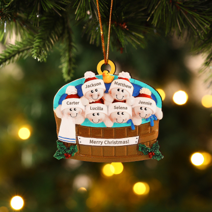 Personalized Wooden Family Christmas Hanging Ornament with Custom 2-6 Names & 1 Text Christmas Gift for Family | Jessemade