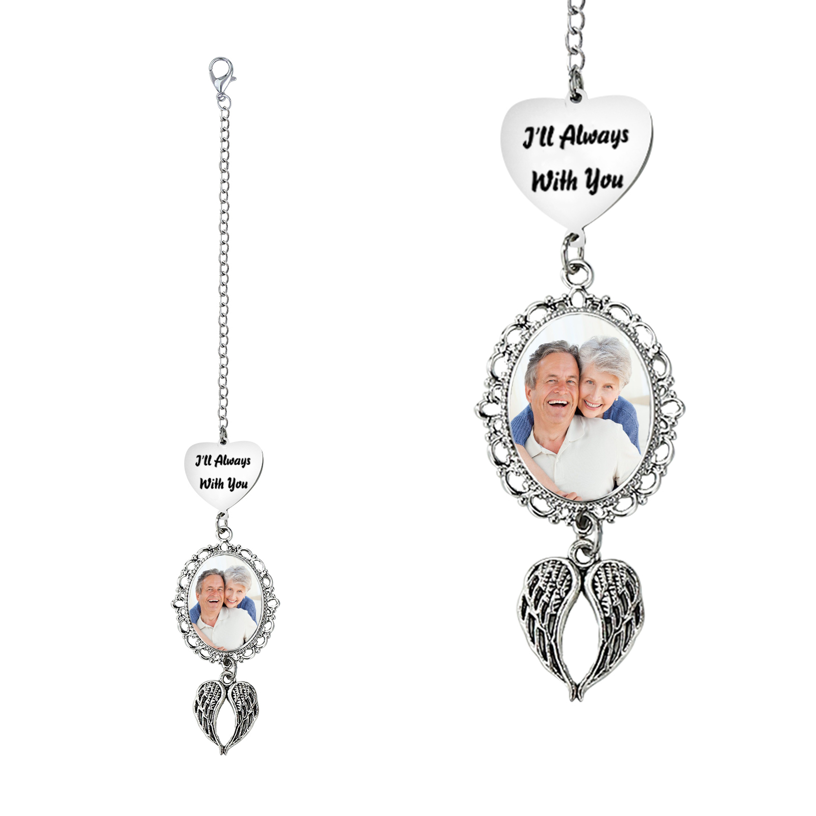Personalised Memorial Ornament with Custom Photo & Name Stainless Steel Ornament for Family | Jessemade