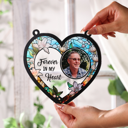 Personalised Memorial Sun Catcher with Photo and Text Elegant Light Catcher Keepsake for Love One | Jessemade