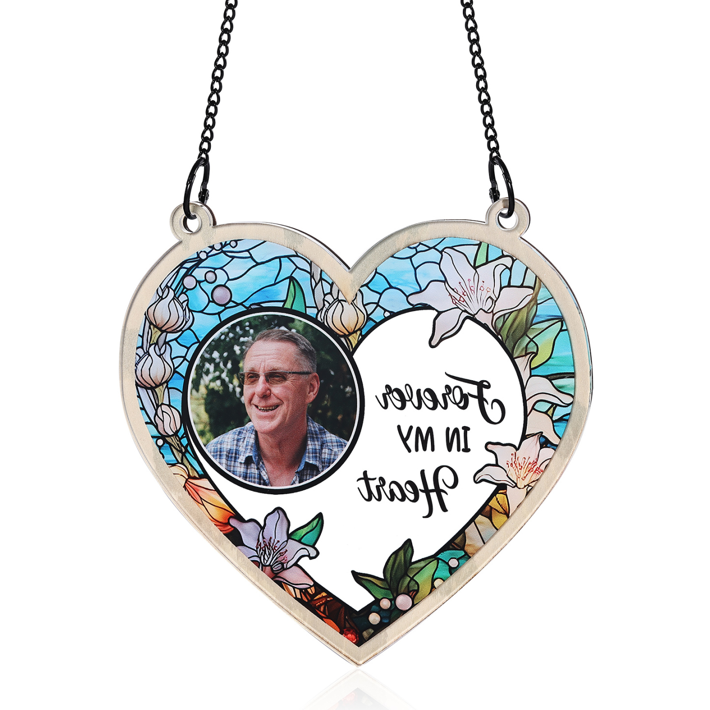 Personalised Memorial Sun Catcher with Photo and Text Elegant Light Catcher Keepsake for Love One | Jessemade