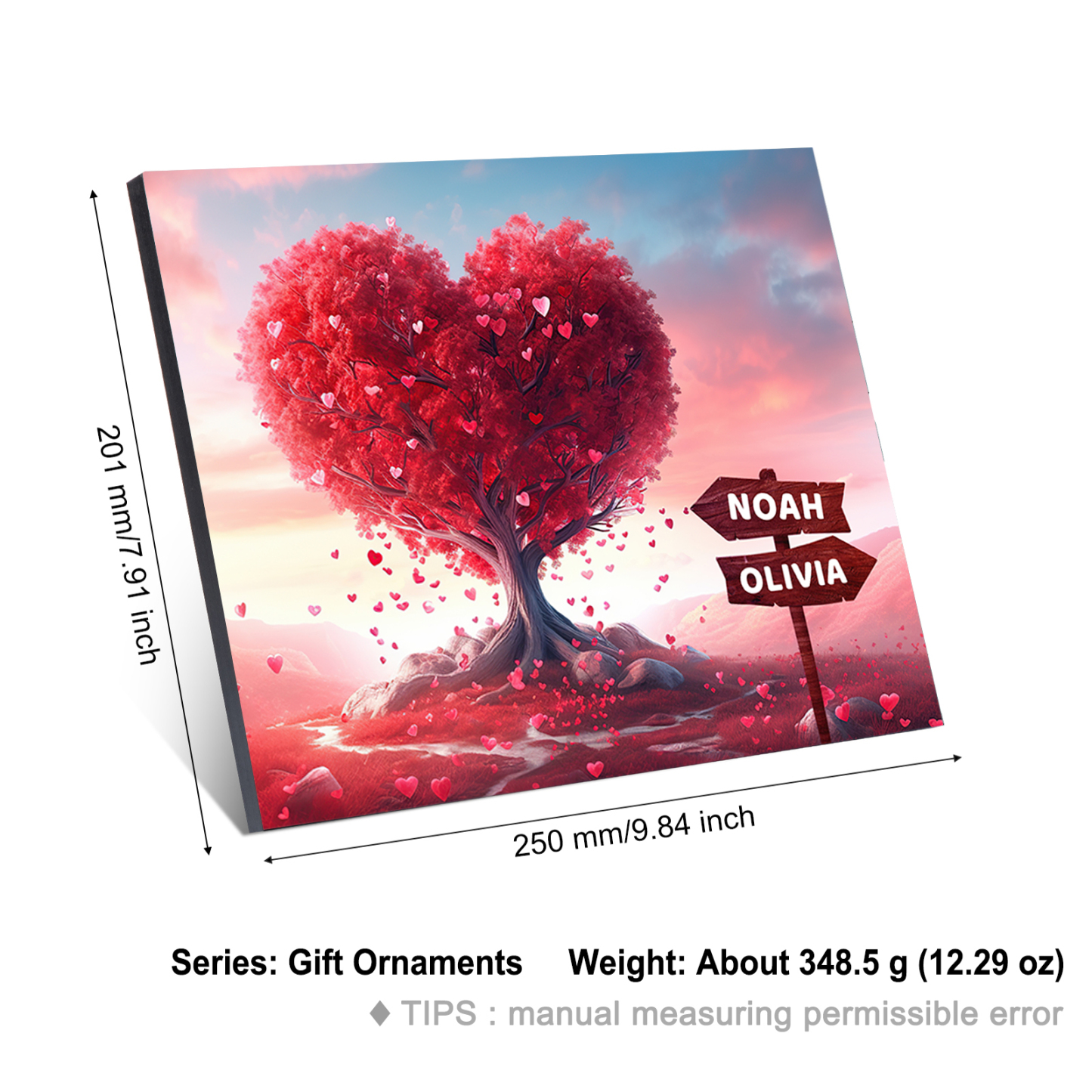 Personalised Cherry Tree Wooden Plaque Customized 2-5 Names Home Decoration Gift for Family | Jessemade