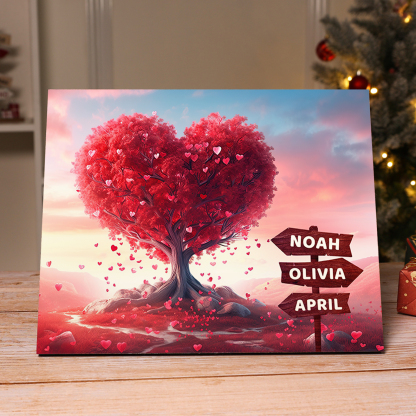 Personalised Cherry Tree Wooden Plaque Customized 2-5 Names Home Decoration Gift for Family | Jessemade