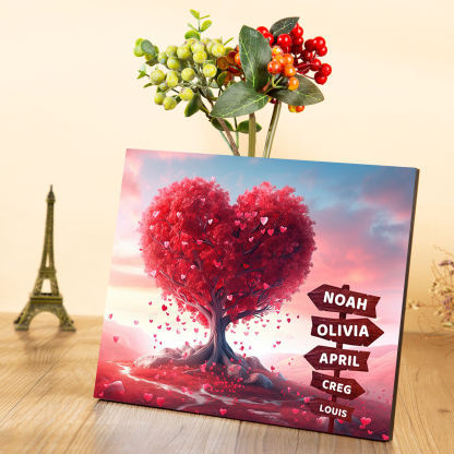 Personalised Cherry Tree Wooden Plaque Customized 2-5 Names Home Decoration Gift for Family | Jessemade