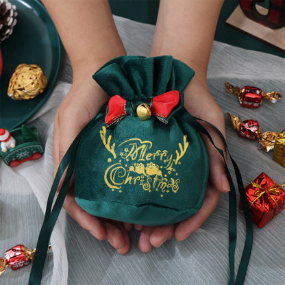 Festive Christmas Gift Bag with Bell & Bow for Family Gifts