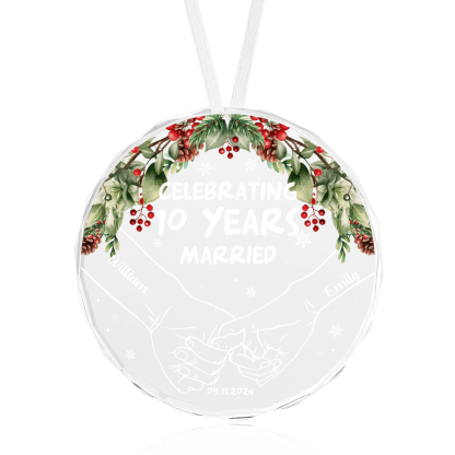 Personalised Glass Christmas Ornament – Custom Couple Keepsake with 2 Names &1 Text &1 Date – Romantic Christmas Gift for Her | Jessemade