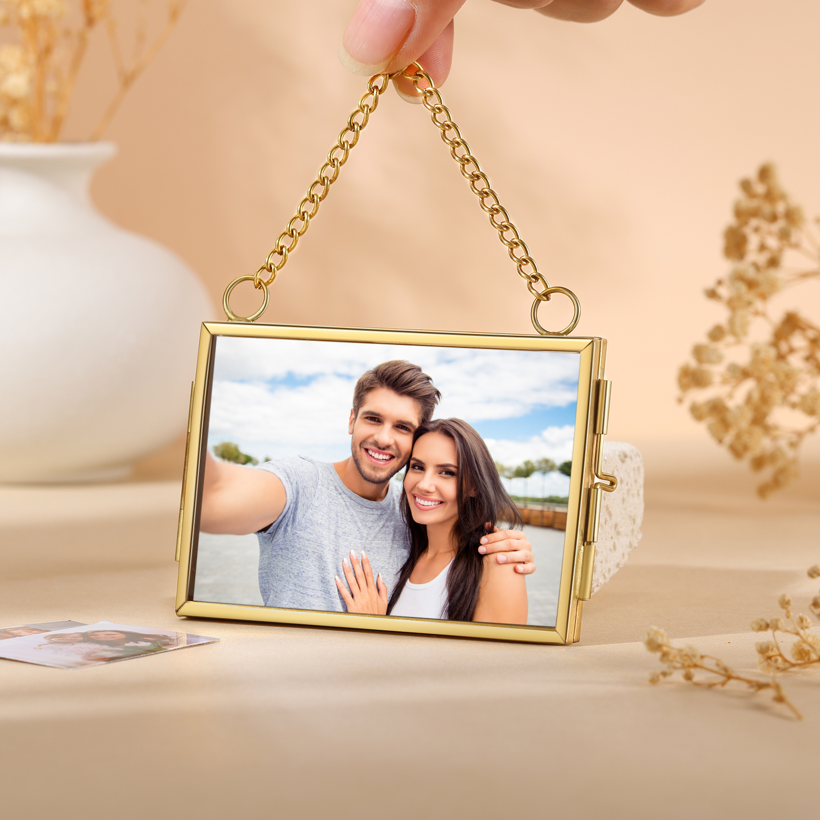 Personalized Mini Photo Ornament Openable Photo Frame Romantic Valentine's gift for Lover | Jessemade