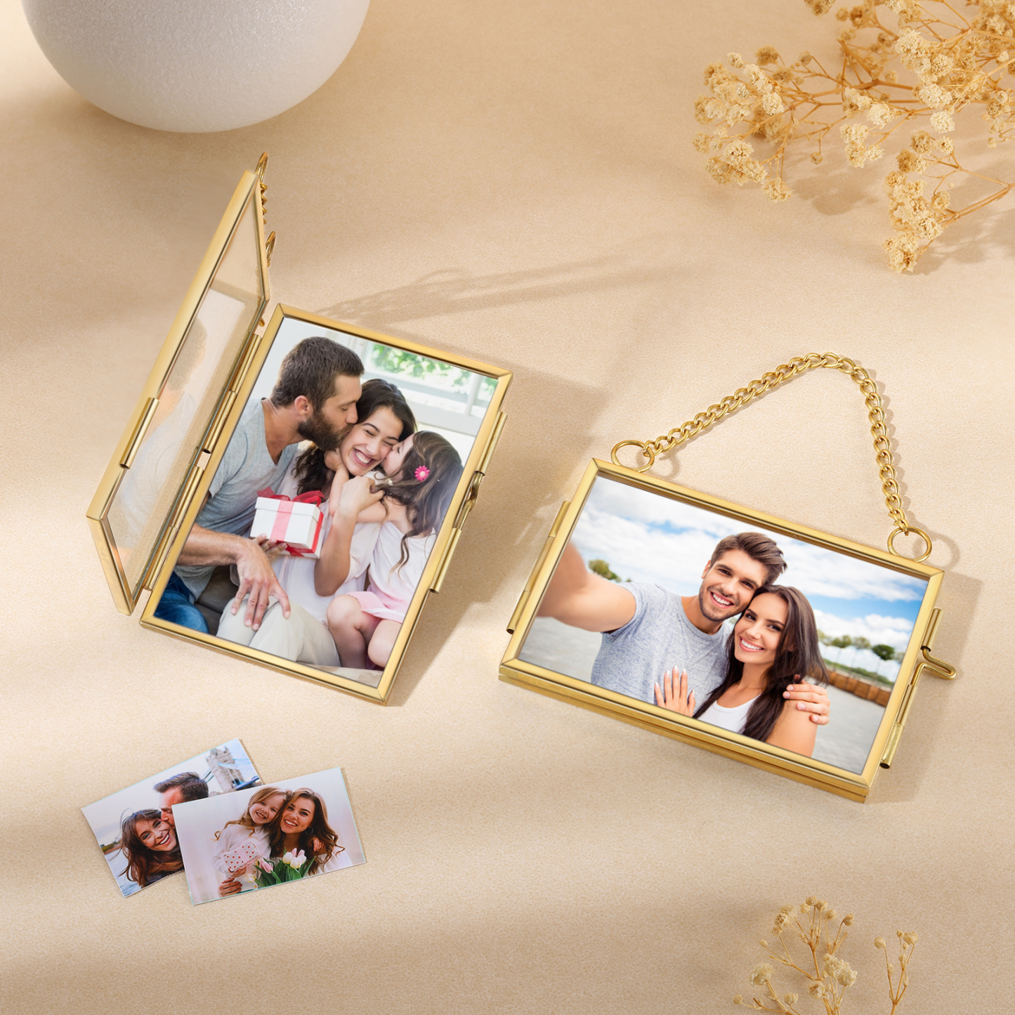 Personalized Mini Photo Ornament Openable Photo Frame Romantic Valentine's gift for Lover | Jessemade