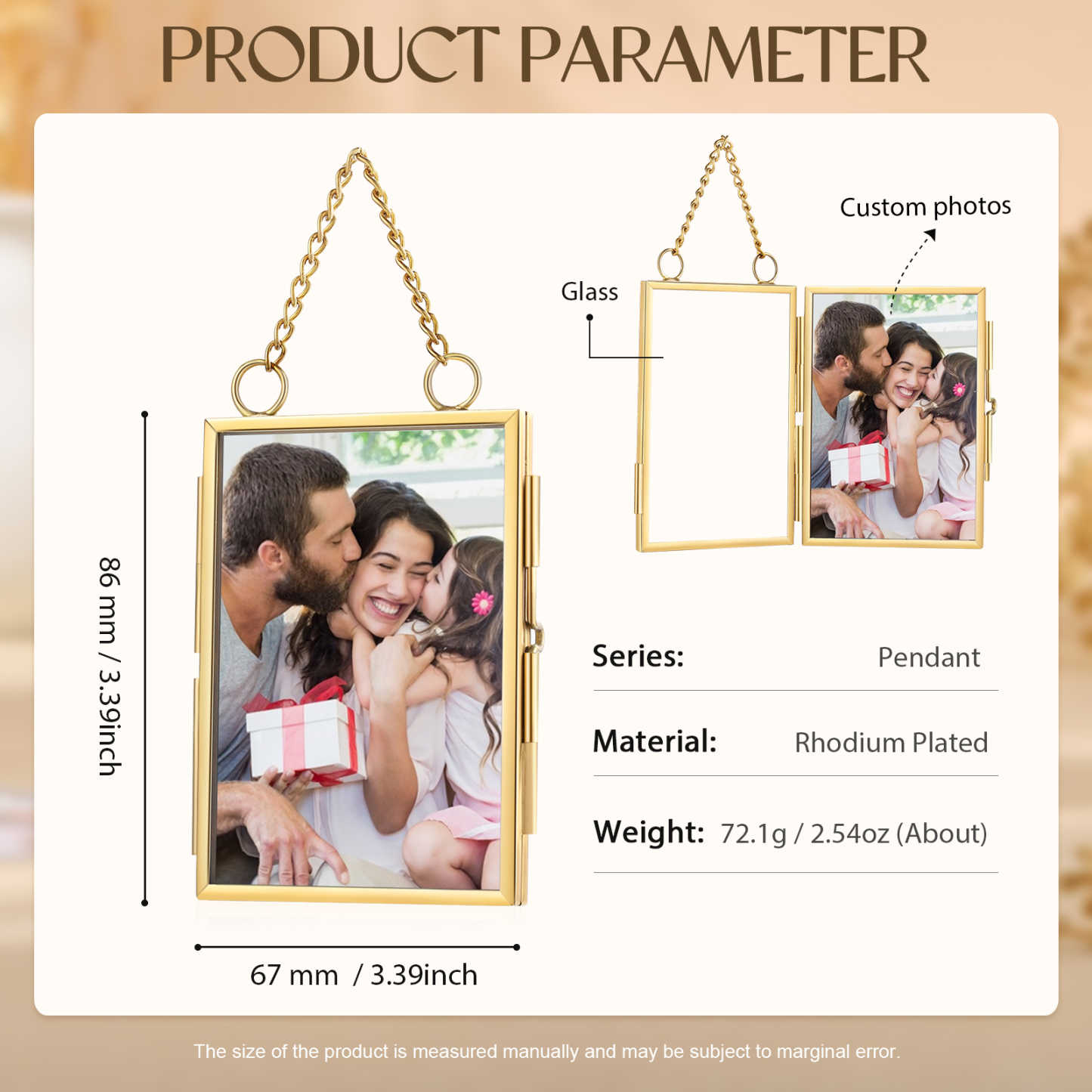 Personalized Mini Photo Ornament Openable Photo Frame Romantic Valentine's gift for Lover | Jessemade