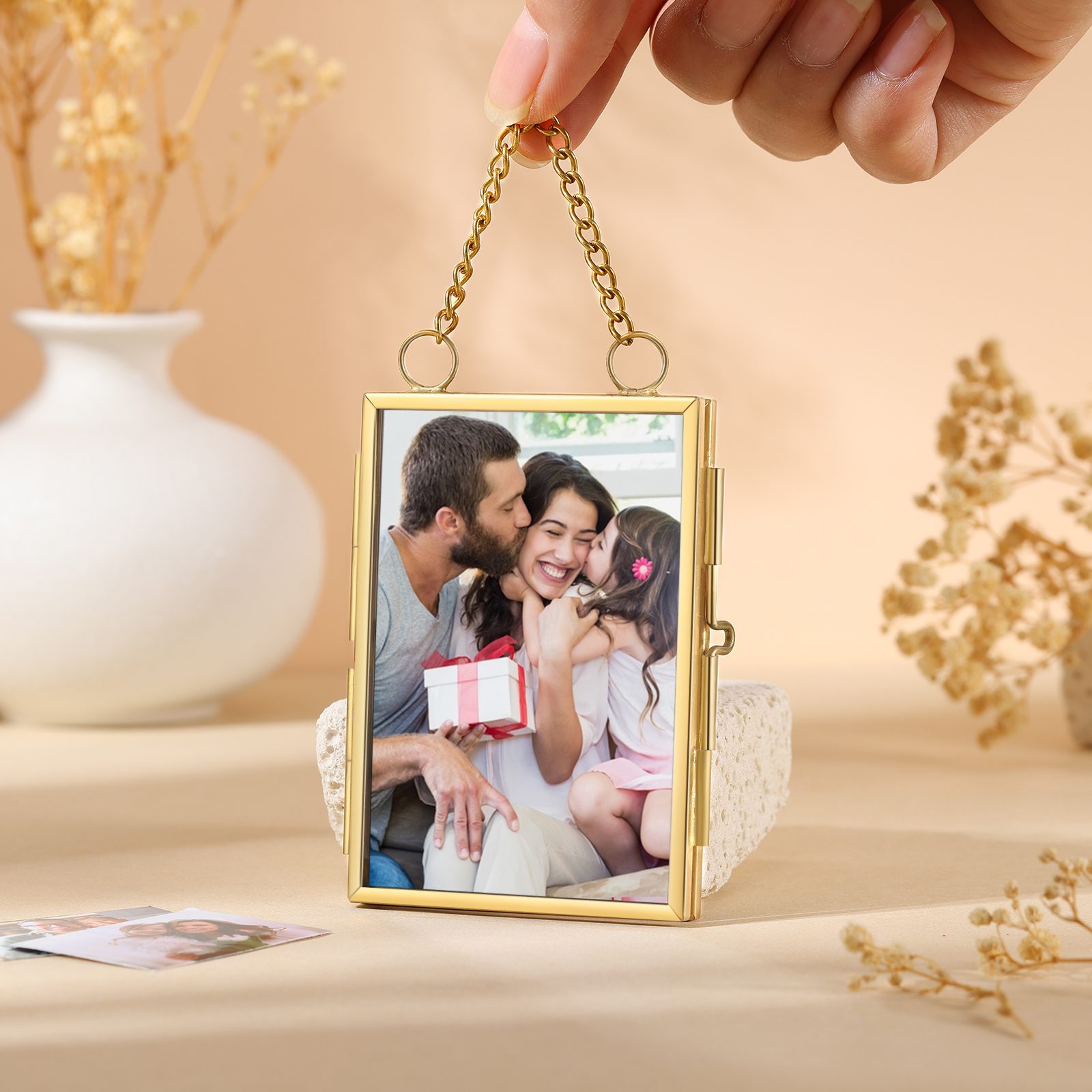 Personalized Mini Photo Ornament Openable Photo Frame Romantic Valentine's gift for Lover | Jessemade