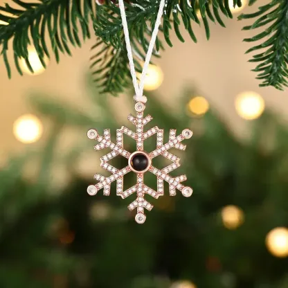 Personalised Projection Snowflake Ornament - Custom Photo - Christmas Gift for Family | Jessemade