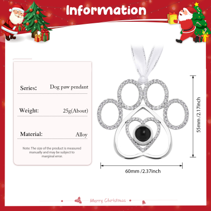 Personalized Dog Paw Photo Projection Ornament – Heartfelt Christmas Gift for Family | Jessemade