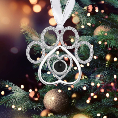 Personalized Dog Paw Photo Projection Ornament – Heartfelt Christmas Gift for Family | Jessemade