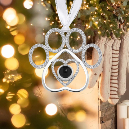 Personalized Dog Paw Photo Projection Ornament – Heartfelt Christmas Gift for Family | Jessemade