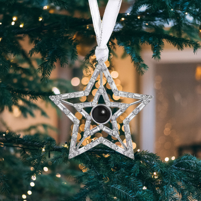 Personalized Double-Layer Star Photo Projection Ornament – A Memorable Christmas Gift for Family | Jessemade