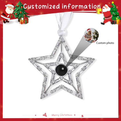 Personalized Double-Layer Star Photo Projection Ornament – A Memorable Christmas Gift for Family | Jessemade