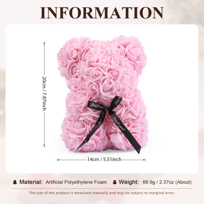 Rose Teddy Bear Artificial Flowers Rose Bear Teddy Decor Gift for Valentines Day Gift for Couple | Jessemade